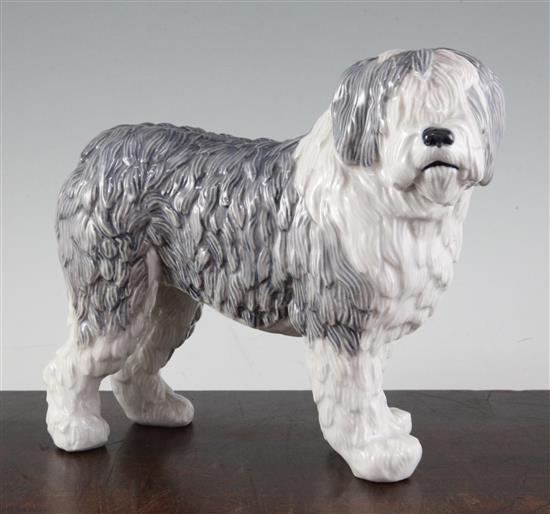 A Royal Copenhagen figure of an Old English sheep dog, height 8.2in.